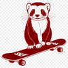 Ferret animal pet silhouette in vector format