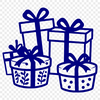A minimalist illustration of a gift box with a bow, suitable for digital designs.