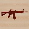 An accurate depiction of a rifle in vector format, suitable for customization and editing.