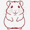 A simple illustration of a hamster in various colors, suitable for digital crafting and design projects.
