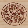 A colorful illustration of a classic margherita-style pizza.