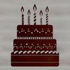 Free Vector Birthday Cake Graphic An illustrative design of a traditional birthday dessert featuring multiple layers and decorations.