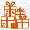 A minimalist vector illustration of a gift box with a bow on top.
