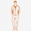 A detailed illustration of a man created as a vector graphic.