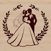 Happily Ever After Clip Art Vector Wedding clip art featuring a happy couple, ideal for vector design projects with Cricut or laser cutter.