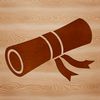A simple scroll icon made from paper, suitable for use in graduation or diploma related designs.