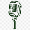 A detailed illustration of a microphone, ideal for vector graphics and cutting machine templates.