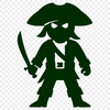 A detailed illustration of a pirate in vector format, suitable for cutting machines and laser engraving.