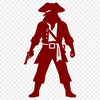 A vector illustration of a pirate in silhouette form, designed for cutting machines like Cricut.