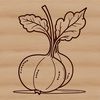 Radish Illustration with Roots and Leaves A detailed vector illustration of a radish with its roots and leaves.