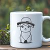 Adorable Andean Alpaca Wearing a Fascinator A stylized illustration of a South American alpaca wearing a hat, suitable for digital use.