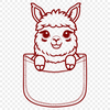 Cute And Adorable Vector Alpaca Design An SVG vector graphic design featuring an alpaca with gentle features, suitable for crafting and creative projects.
