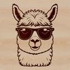 Stylish South American Camelid A South American camelid wearing sunglasses on its head, suitable for digital use.