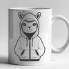 Happy Alpaca in Hoody Vector Art A high-quality vector illustration of a happy alpaca wearing a hoody.