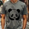 Realistic Panda Bear SVG Graphics Vector graphic representation of a realistic panda bear with detailed fur texture.