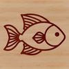 Simple line drawing of a cute sea creature.