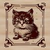Adorable Feline Friend SVG A small sitting kitten with a cute expression.