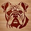 An SVG vector graphic of a bulldog breed dog.