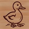 Quirky Line Drawing Animal Art A simple line drawing illustration of a cute duck in a playful pose.