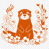 A cartoon otter illustration in a vector format.