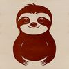 Cute Cartoon Animal Character Design A sloth sitting on a tree branch, showcasing its slow-moving nature.