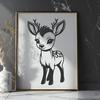 Wild Woodland Deer Illustration A stylized illustration of a deer in a natural setting, suitable for various design and crafting purposes.