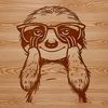 Adorable Sloth in Glasses SVG Design An adorable sloth wearing glasses is depicted in this vector design.