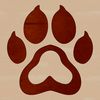 Detailed clip art design of a single animal paw.