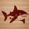 A stylized illustration of a shark, suitable for various uses including graphic design and crafting.