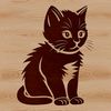 Minimalist Feline Vector Graphic A sitting cat, illustrated in vector format with clean lines and minimalist design.