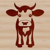 Cow and Calf Farm Illustration A simple illustration of a cow with a calf standing next to it on a farm background.