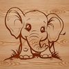A detailed vector illustration of a large elephant's head.