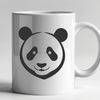 Giant Panda SVG Vector Graphic A stylized illustration of a giant panda in black and white.