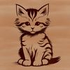 Cute Kitty Clip Art Image A cute cartoon cat sitting on its haunches, created as a vector graphic for digital design and printing.