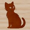 Simple Sitting Cat Illustration A simple line-drawn illustration of a sitting cat with minimal details.