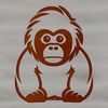 Line Art Gorilla Illustration A simple line drawing of a gorilla sitting on the ground, designed as vector art.