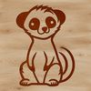 Adorable Meerkat Line Art A simple line drawing of a meerkat sitting upright.