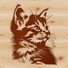 Playful Kitten Face Vector Graphic A cute cartoon head of a cat with whiskers and ears.