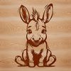 SVG illustration of a sitting donkey animal with simple design.