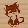 Adorable Domestic Cat Icon A small domestic cat sitting on a surface.