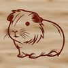 Adorable Guinea Pig Line Drawing A simple line drawing of a guinea pig.