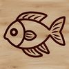 A simple line drawing of a friendly sea creature with rounded features.
