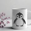 Cute Penguin Outline Illustration An illustration of a penguin in black outline, suitable for use as clip art or vector design.