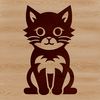 Adorable Kitten Vector Graphic A cute cartoon kitten sitting on its haunches, suitable for vector design projects.