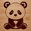 Cute Panda Illustration in Natural Habitat A detailed illustration of a panda in its natural habitat, suitable for cutting or vector design.