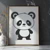 Free Vector Panda Icon Vector graphic of a cute panda bear sitting on its hind legs.