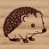 Quilled Garden Creature Graphic An SVG icon representation of a small mammal with quills, commonly found in gardens and woodlands.