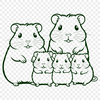 Adorable Hamster Vector Graphic A cute cartoon hamster sitting in a cage, suitable for use as clip art or vector graphics.