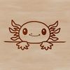 Cute Salamander Face Illustration A simple line drawing of a salamander's head peeking out from beneath the water.