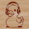 Quacking Good Time Cartoon Duck Illustration A cartoon duck wearing headphones as digital clip art.